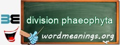 WordMeaning blackboard for division phaeophyta